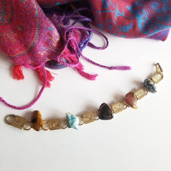 Vintage bracelet Rock Collection bracelet silver tone gem - Picture 13 of 15